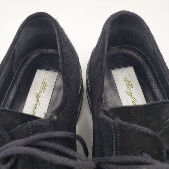 Mezlan Dress Shoes Mens 9.5 Black Suede Leather Split-toe Bluchers Derby Oxfords - Picture 10 of 14